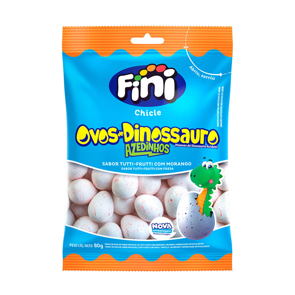 Chiclete Ovos de Dinossauro Azedinhos 80g - Fini