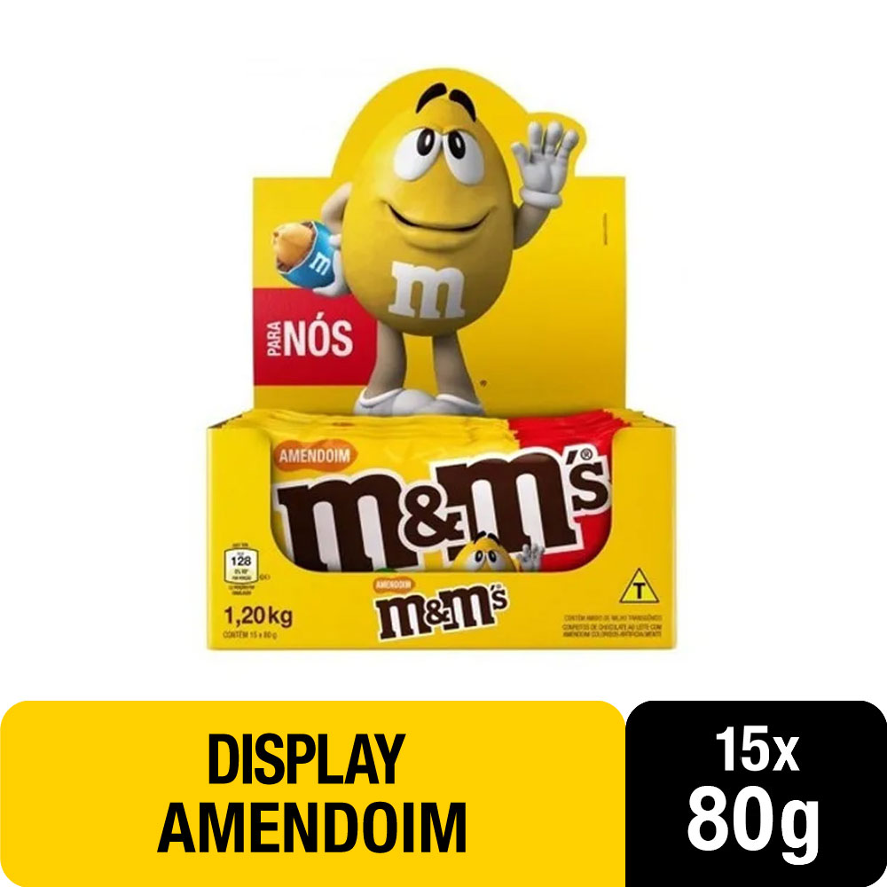 Display de Chocolate M&M'S Amendoim para Nós 15x80g - M&M'S