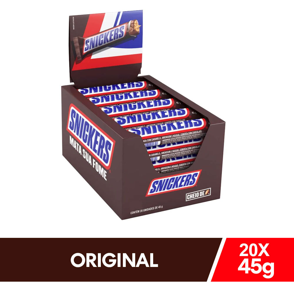 Display de Chocolate Snickers Original 20x45g - Snickers