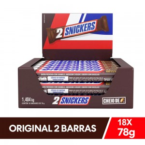 Display de Chocolate Snickers Original Duo 18x78g - Snickers