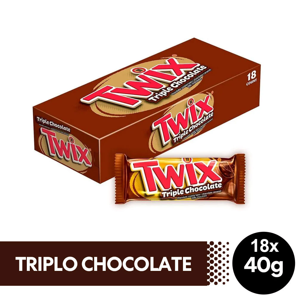 Display de Chocolate Twix Triplo Chocolate 18x40g - Twix