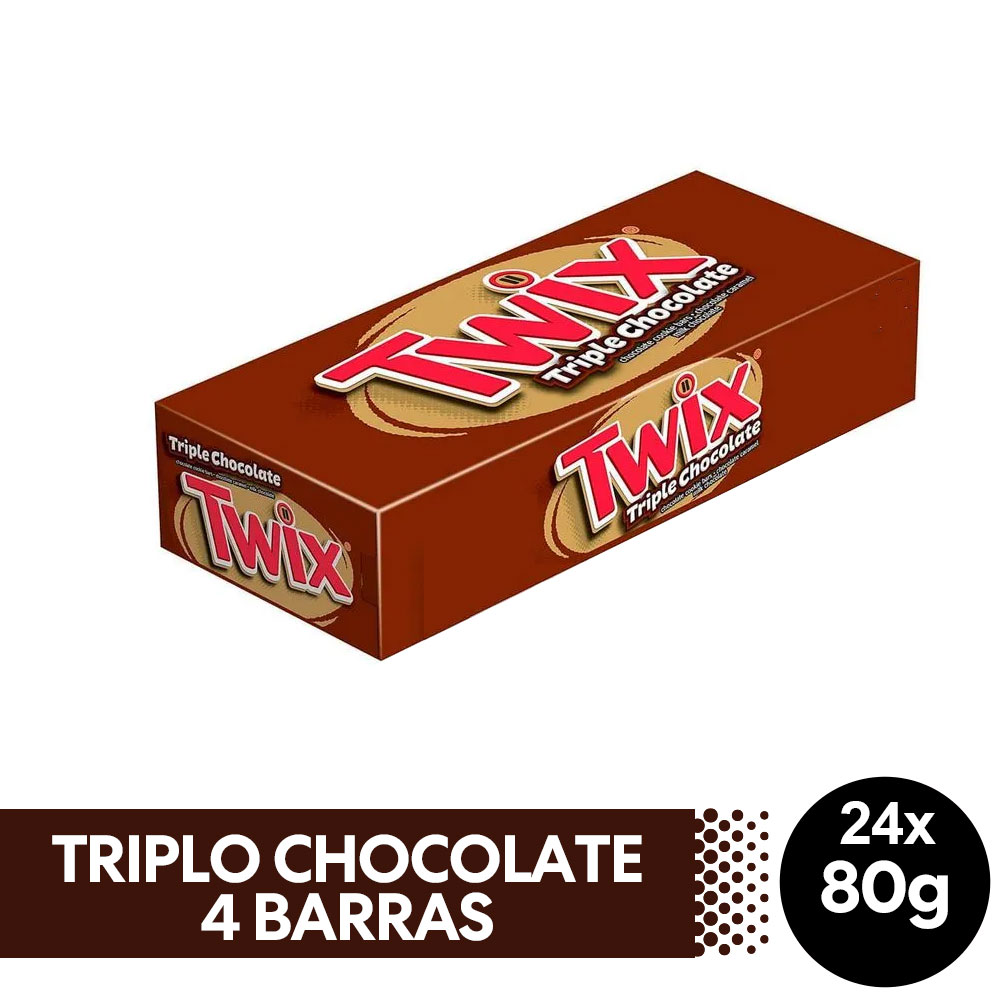 Display de Chocolate Twix Triplo Chocolate 24x80g - Twix
